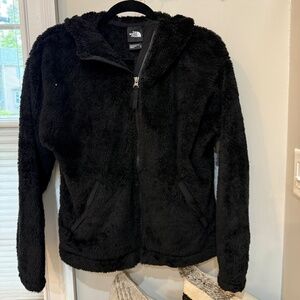 The North Face Black Faux Fur Zip Up Hoody Medium